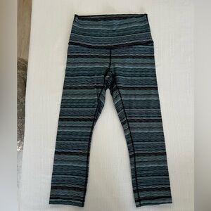 lululemon athletica Striped Blue and Black Leggings